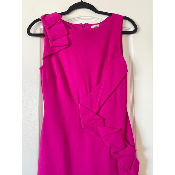 Vintage Cache Ponte Knit Sheath
Dress Ruffle Fitted Size 4 - Picture 4 of 7